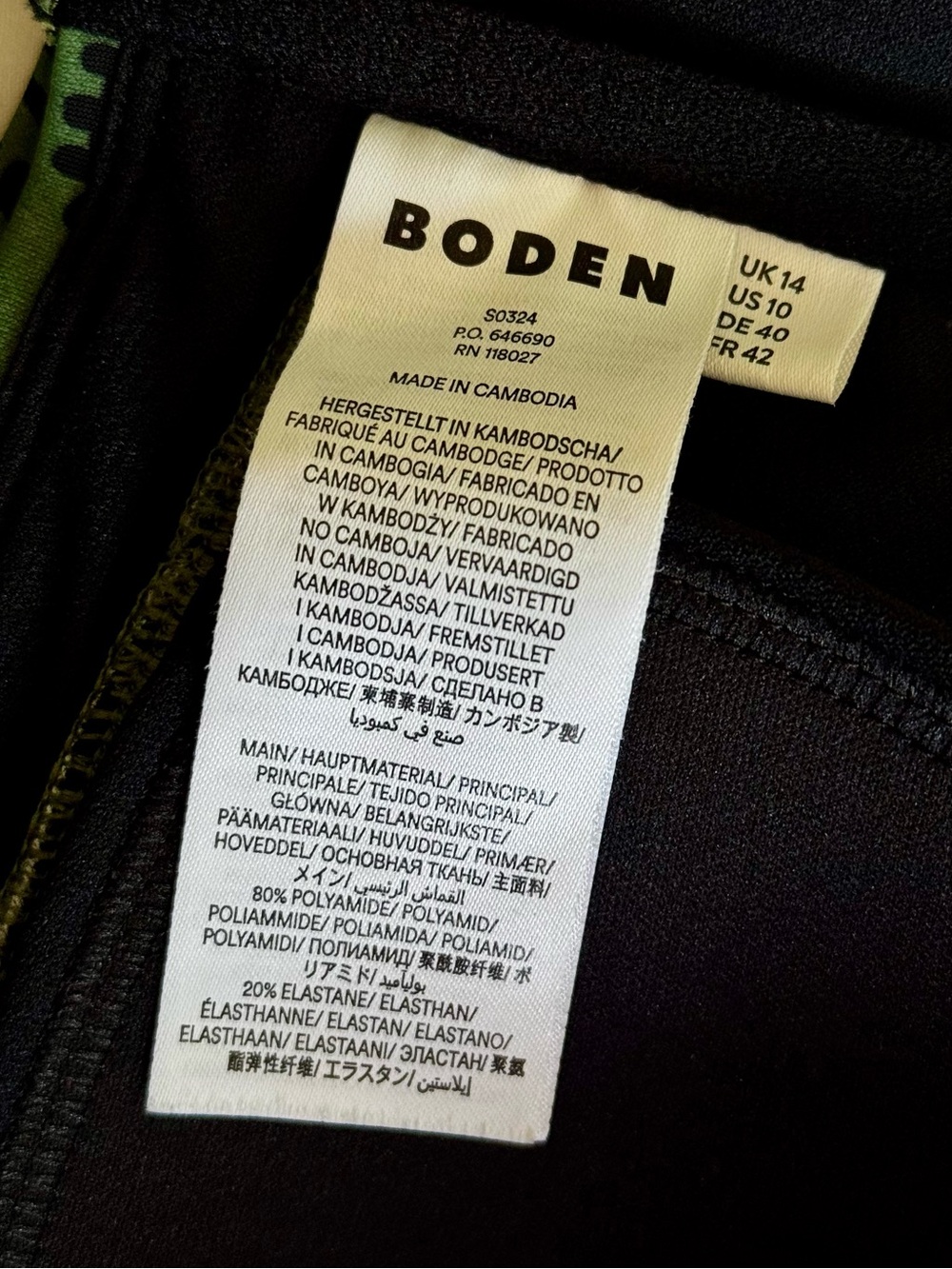 Boden Twist Front Classic Bikini Top, Winter Green Meadow Floral Print – Size 10 - Picture 8 of 8